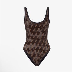 Brown Monogram One-Piece Swimsuit